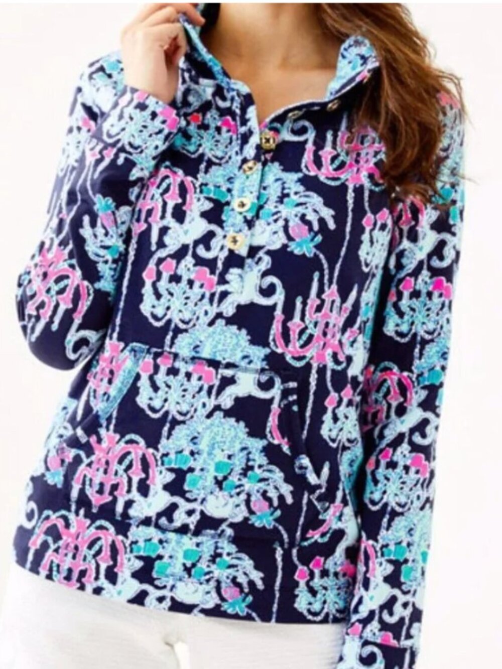 Lilly Pulitzer Skipper Popover in Monkey Trouble Print Size Small NEW WITH TAGS